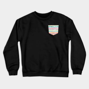 Pocket - Watercolor Stripes Multi Crewneck Sweatshirt